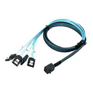 1m Internal Mini SAS SFF-8643 Host to 4 SATA 7pin Hard Disk Fanout 6Gbps Data Server Raid Cable 1m Internal Mini SAS SFF-8643 Host to 4 SATA 7pin Hard Disk Fanout 6Gbps Data Server Raid Cable