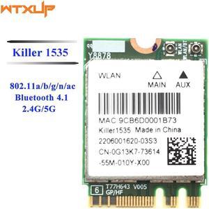 NGFF WiFi Network Card for Bigfoot killer 1535 867Mbps 802.11ac bluetooth 4.1 Atheros QCNFA364A for Dell Alienware 13 R2 17 R3