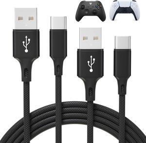 1 Pack 10FT Charging Cable for PS5 DualSense and Xbox Series X/S/ Switch Pro Controller, ROME CARE Charging Cord Nylon Braided Type-C Port Charger Accessories for Playstation 5/ Xbox Series S/X(Black)