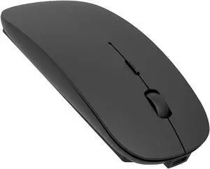 2.4GHz Wireless Bluetooth Mouse, 3 Adjustable DPI, Dual Mode Slim Rechargeable Wireless Mouse Silent USB Mice,Compatible for Laptop Windows Mac Android MAC PC Computer (Black)
