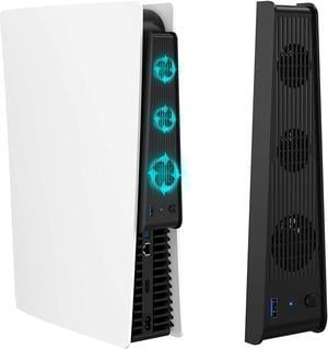ROME CARE Console Cooling 3 Cooler Fans For Sony Playstation 5, Host Accessories Super Cooling Fan For PS5 Gaming Console USB Ports, Gamer Dust Plug Cover Kit, Ultra HD Game Console Accessories Heat S