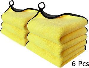 ROME CARE 6 Pcs Extra Thick car Cleaning Rags - Super Absorbent Microfiber Towels for Cars/Detailing/Interior, Reusable-Microfiber Cleaning Cloth Dust Cloth, Lint Free Drying Towel Car Wash Towels