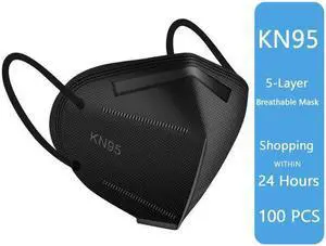 100 Pcs ROME CARE Face Mask, 5-Ply Mask Protection Against Prevent infection, Anti-virus, Fire Smoke, Breathable Mask for Women and Men Black