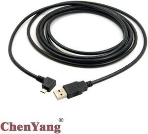 CYSM  Left Angled 90 Degree Micro USB Male to USB 2.0 Data Charge Cable 3m for Tablet & Cell Phone