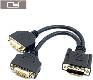 CYDZ 24+5 DMS-59 Male to Dual DVI Female Female Splitter Extension Cable for Graphics Cards & Monitor