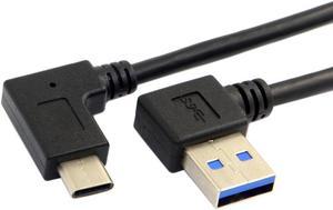 CYSM Reversible USB 3.1 USB-C Angled to 90 Degree Right Angled USB 3.0 Cable for Laptop & Tablet & Mobile Phone