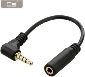 CYDZ 10cm Right Angled 90 Degree 3.5mm 4 poles Audio Stereo Male to Female Extension Cable