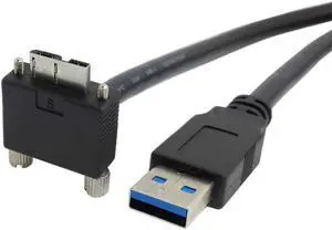 CYDZ 90 Degree Right Angled Micro USB Screw Mount to USB 3.0 A Type Data cable 4ft 1.2m