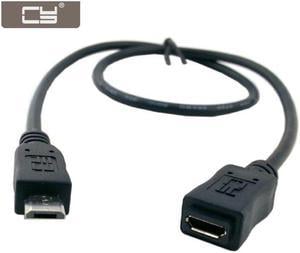 CYDZ 50cm Full Pin Connected Micro USB 2.0 type 5Pin Male to Female Cable for Tablet & Phone &  & OTG Extension