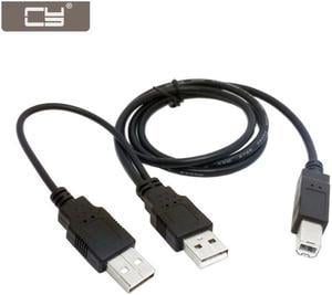 CYDZ   80cm Dual USB 2.0 Male to Standard B Male Y Cable for Printer & Scanner & External Hard Disk Drive