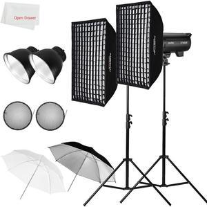 Godox DP600III Kit Studio Strobe Light Kit, Built-in 2.4G X System, 1s Recycle Time, with Honeycomb Grid Softbox, Light Stand, Honeycomb Grid, Compatible for Photography Lighting Flashligh(110V)
