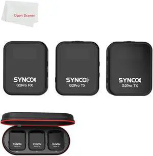 SYNCO G2A2 Pro Microphone, Wireless Lavalier Microphone, 200m (656 ft) Range, 8 Hours Life, Compatible PC, Smartphone, DSLR, for Outdoor Video, News Interview, Vlogs