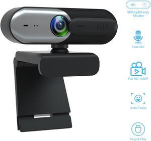 1080P Full HD Autofocus Webcam, CA602 USB Camera with Webcam Cover, Webcam for Video Calling and Recording for Desktop or Laptop