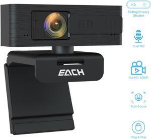 Autofocus Webcam, HD 1080P Webcam, CA603 USB Camera with Webcam Cover, USB Webcam