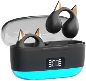 Anivia Clipon OpenEar Wireless Bluetooth 5.3 Earbuds Sport Headphones with LED Digital Charging Case Non-In-Ear Anivia Clipon OpenEar Wireless Bluetooth 5.3 Earbuds Sport Headphones with LED Digital Charging Case Non-In-Ear