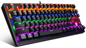 Mechanical Gaming Keyboard, 87 Keys Multicolour Backlit Keyboard, Black Computer Keyboard USB Wired Keyboard for Windows PC Gamers (Anivia)1 Mechanical Gaming Keyboard, 87 Keys Multicolour Backlit Keyboard, Black Computer Keyboard USB Wired Keyboard for Windows PC Gamers (Anivia)1
