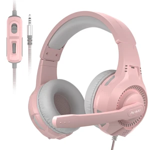 Anivia AH68 Pink Wired Over-Ear Gaming Headset with Surround Sound, Noise Cancelling Mic, 3.5mm Gaming Headphones for PC, PS4, Xbox, Switch, Adjustable Earphones, Comfortable Fit Anivia AH68 Pink Wired Over-Ear Gaming Headset with Surround Sound, Noise Cancelling Mic, 3.5mm Gaming Headphones for PC, PS4, Xbox, Switch, Adjustable Earphones, Comfortable Fit