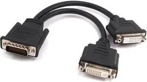 DMS59 DMS-59 59Pin DVI Male to 2 x DVI 24+5 Female Converter Adapter Dual Link Video Splitter Cable for Dual Monitor System 59