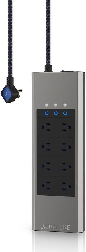 Austere V Series Power 8-Outlet With Omniport USB \\ 3,000 Joules, PureFiltration, Flameless MOV, Overcurrent Protection, SmartFit Outlets, WovenArmor Cable & Component Guarantee
