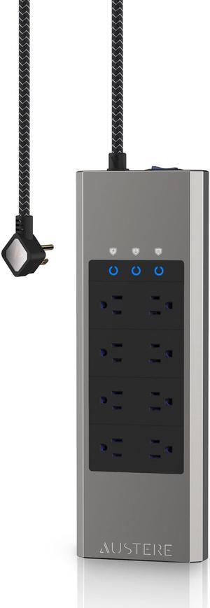 Austere VII Series Power 8-Outlet With 45W USB-C PD port Omniport USB \\ 4,000 Joules, PureFiltration, Flameless MOV, Overcurrent Protection, SmartFit Outlets, WovenArmor Cable & Component Guarantee