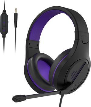 PS4 Gaming Headset, Noise Reduction lsolation Stereo Headphone With Microphone Volume Control for Nintendo Switch / Xbox One / PS4 / PC / Laptop / Smartphone / Tablet (Purple)