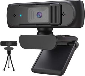 Autofocus 1080P Webcam with Privacy Cover and Tripod, 5M FHD Camera with Mic for PC