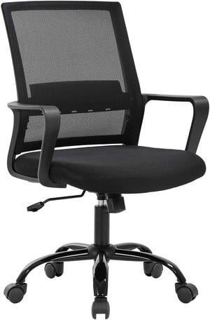 PayLessHere Ergonomic Desk Swivel Rolling Computer Executive Lumbar Support Task Mesh Chair Adjustable Stool for Women&Men (Black)