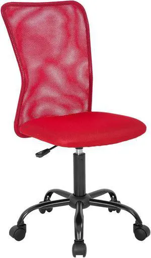 BestOffice Ergonomic Office Chair Desk Chair Mesh Computer Chair Armless Back Support Modern Executive Rolling Swivel Chair with Lumbar Support(Red)