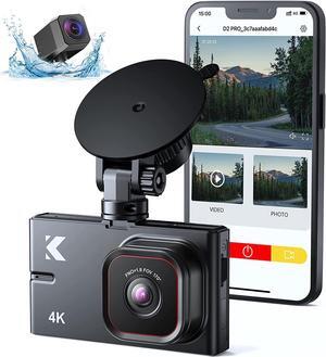 Dash Cam Front and Rear with WiFi -  D2 Pro 4K Single Front/2K+1080P Front and Rear Dual Dashcam for Cars with Night Vision and 24H Parking Monitor, 256GB Max Supported, Black