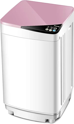 Giantex Full-Automatic Washing Machine Portable Washer and Spin Dryer 7.7 lbs Capacity Compact Laundry Washer with Built-in Barrel Light Drain Pump and Long Hose for Apartments Camping (White & Pink) Giantex Full-Automatic Washing Machine Portable Washer and Spin Dryer 7.7 lbs Capacity Compact Laundry Washer with Built-in Barrel Light Drain Pump and Long Hose for Apartments Camping (White & Pink)