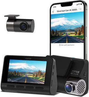 70mai 4K Dash Cam A800S Super Night Vision with Sony IMX415 3 IPS LCD Built in GPS Parking Mode ADAS Loop Recording iOSAndroid App Control Front and Rear