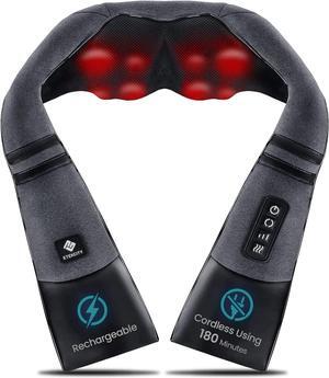 Cordless Neck and Shoulder Massager for Pain Relief Deep Tissue with Heat, Shiatsu Back Massager With Heat, Wireless Portable Electric Massager Pillow, Gifts for Women, Men, Dad and Mom