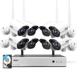 Gadpiparty 1080P Security Camera System Wireless with 2TB Hard Drive, Plug and Play 8CH Video Surveillance NVR Kit with 8pcs HD Bullet IP Camera for Home/Store/Office, Night Vision Waterproof