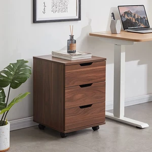 3-Drawer Vertical Rolling Wood File Cabinet Mobile Under Desk Cabinet with Casters for Home Office, Brown, Fully-Assembled 3-Drawer Vertical Rolling Wood File Cabinet Mobile Under Desk Cabinet with Casters for Home Office, Brown, Fully-Assembled