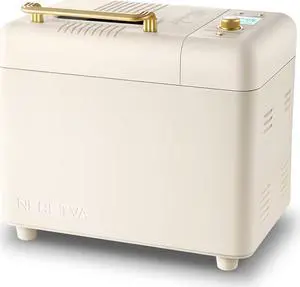 Neretva Bread Machine, 2.2LB 15-in-1 Bread Maker, Dual Heater Breadmaker Machine with Auto Nut Dispenser & Nonstick Ceramic Pan, Bread Maker Machine for Gluten Free, Dough Maker, Sourdough, Yogurt