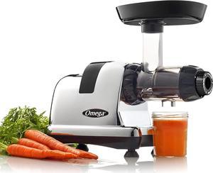 Juicer J8006HDC Slow Masticating Cold Press Vegetable and Fruit Juice Extractor and Nutrition System, Triple Stage, 200-Watts, Chrome