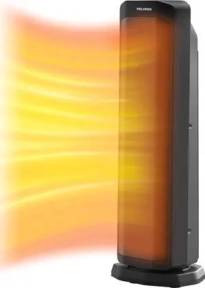 Pelonis 1500W Tower Space Heater for Indoor use in with Oscillation, Remote Control, Programmable Thermostat, Timer, Touch Screen, Tip-over Switch and Overheat Safety Protection, Black PTH21ERLBB