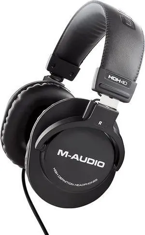 HDH40 C Over Ear Studio Headphones with Closed Back Design Flexible Headband and 2.7m Cable for Studio Monitoring Podcasting and Recording - Black
