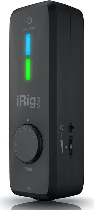 IK Multimedia iRig Pro I/O audio interface for iPhone, iPad, Mac, iOS and PC with USB-C, Lightning and USB cables, 24-bit, 96 kHz recording and guitar, bass and XLR mic inputs