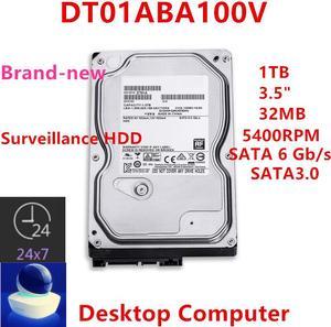 New HDD For Toshiba Brand 1TB 3.5" SATA 6 Gb/s 32MB 5400RPM For Internal HDD For DVR NVR Surveillance HDD For DT01ABA100V