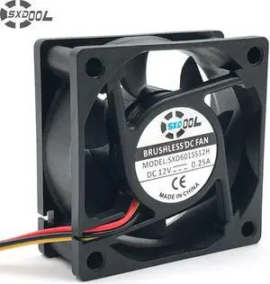 2pcs  6025 silent fan 12v dc 60mm 60X60X25 mm Sleeve 12V 0.18A 3 wire lead server inverter pc cpu case cooling fan