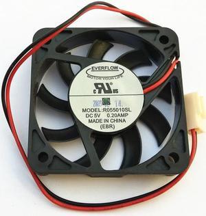 R055010SL  For Everflow 5010 5cm Fan 2-Wire Ultra-Thin Mute 5cm 5V 0.20a 2100RPM
