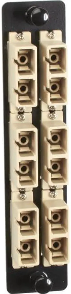 Black Box High-Density Adapter Panel, Bronze Sleeves, (6) SC Duplex Pairs, Beige