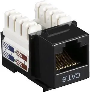 Black Box CAT6 Value Line Keystone Jack, Black 10-Pack