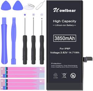 uowlbear 3850mAh Battery for iPhone 6 Plus A1522 A1524 A1593 with Complete Replacement Kits - High Capacity 3 Year Warranty