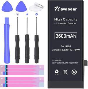 uowlbear 3600mAh Battery for iPhone 8 Plus A1898 A1897 A1864 with Complete Replacement Kits and 2 Set Adhesive Strips -0 Cycle High Capacity