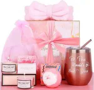 Best Birthday Gifts for Women, Relaxing Spa Gift for Women, Perfect Christmas Gift Basket, Unique Happy Birthday Bath Set Gift Box for Her Mom Sister Best Friend