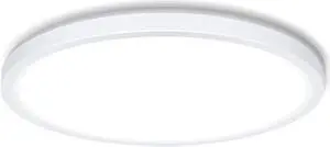 Flush Mount LED Ceiling Light Fixture, 5000K Neutral White, 9 Inch 24W Ceiling Light,Ultra Slim Flush Mount Round Ceiling Lamp for Kitchen, Bedroom, Basement, Hallway, Living Room,Stairwell