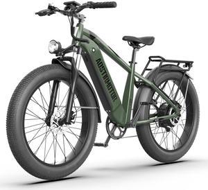 AOSTIRMOTOR KING Electric Bike for Adult 1000W, 26Inch Fat Tire, 52V15AH Removable Battery, LED Headlight, Suspension Fork, Shimano 7 Speed Gears, Max Capacity 300LBS(Dark Green)