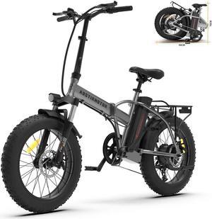 AOSTIRMOTOR A30 750W Electric Bike, 20" Fat Tire, 48V 13AH Removable Lithium Battery, Max Speed 28MPH, Shimano 7-Speed, Front Fork Suspension